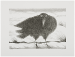 Rabe im Winter, 1996

Lithographie, 25 x 35 cm (Blattgröße 35 x 45,5 cm), gerahmt 
65/200, signiert und nummeriert

Ausrufpreis: 280,-